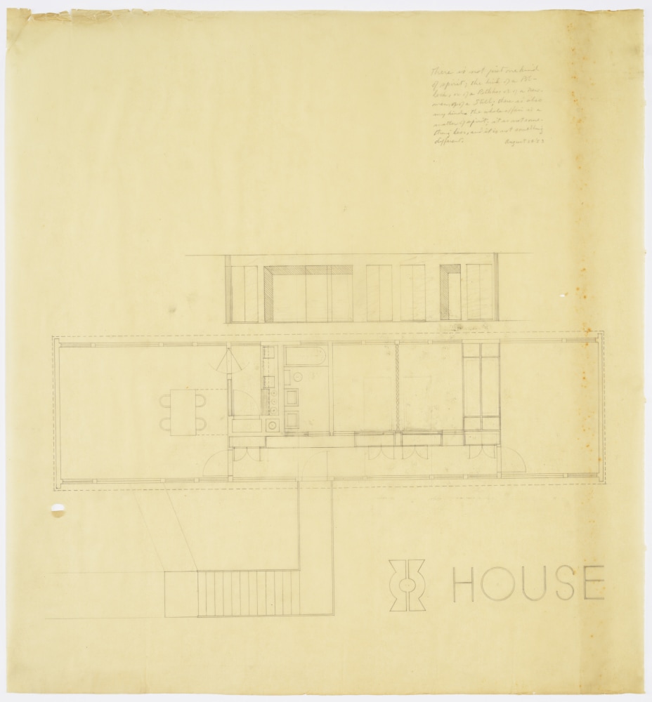 Plan, graphite on tracing paper
20 &amp;times; 18 5/8 in. (50.8 &amp;times; 47.3 cm)