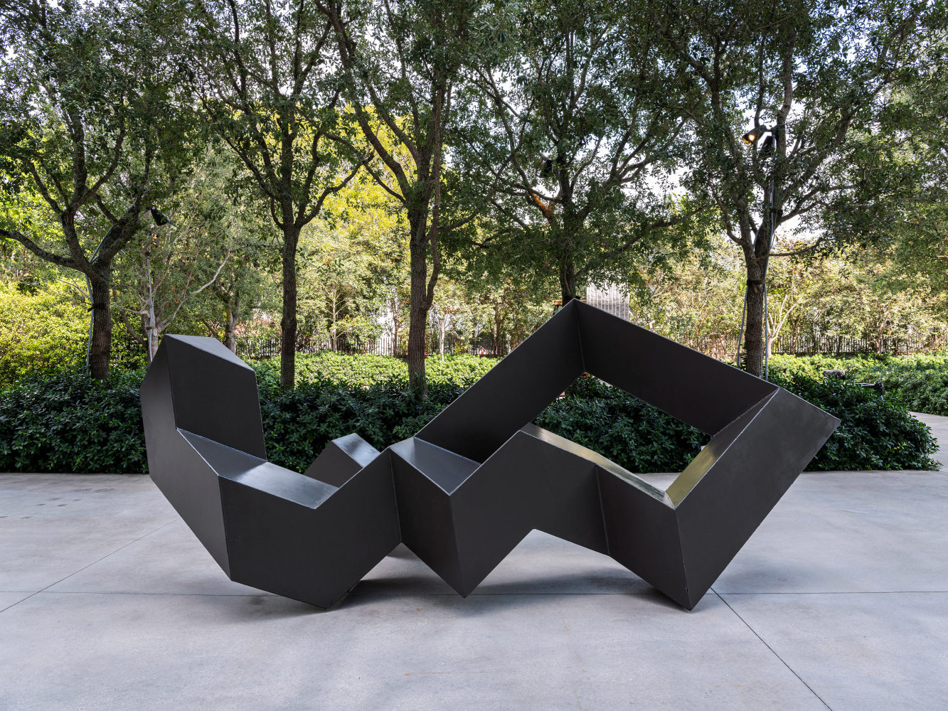 Steel, painted black
5 ft. 2 in. &amp;times; 12 ft. 6 in. &amp;times; 6 ft. 3 in. (157.5 &amp;times; 381 &amp;times; 190.5 cm), unique
Private collection