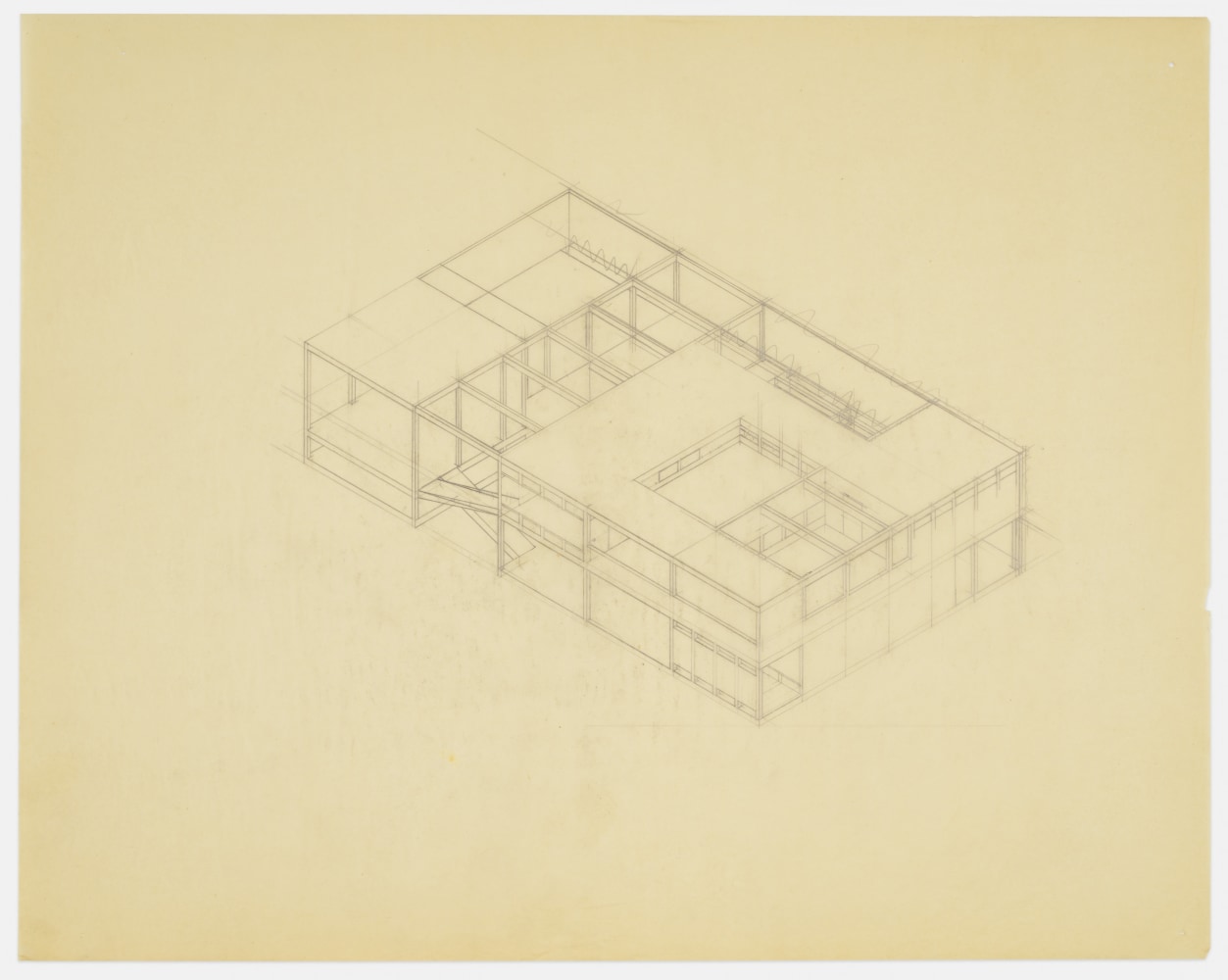 Axonometric, graphite on tracing paper
18 3/4 &amp;times; 23 3/4 in. (47.6 &amp;times; 60.3 cm)