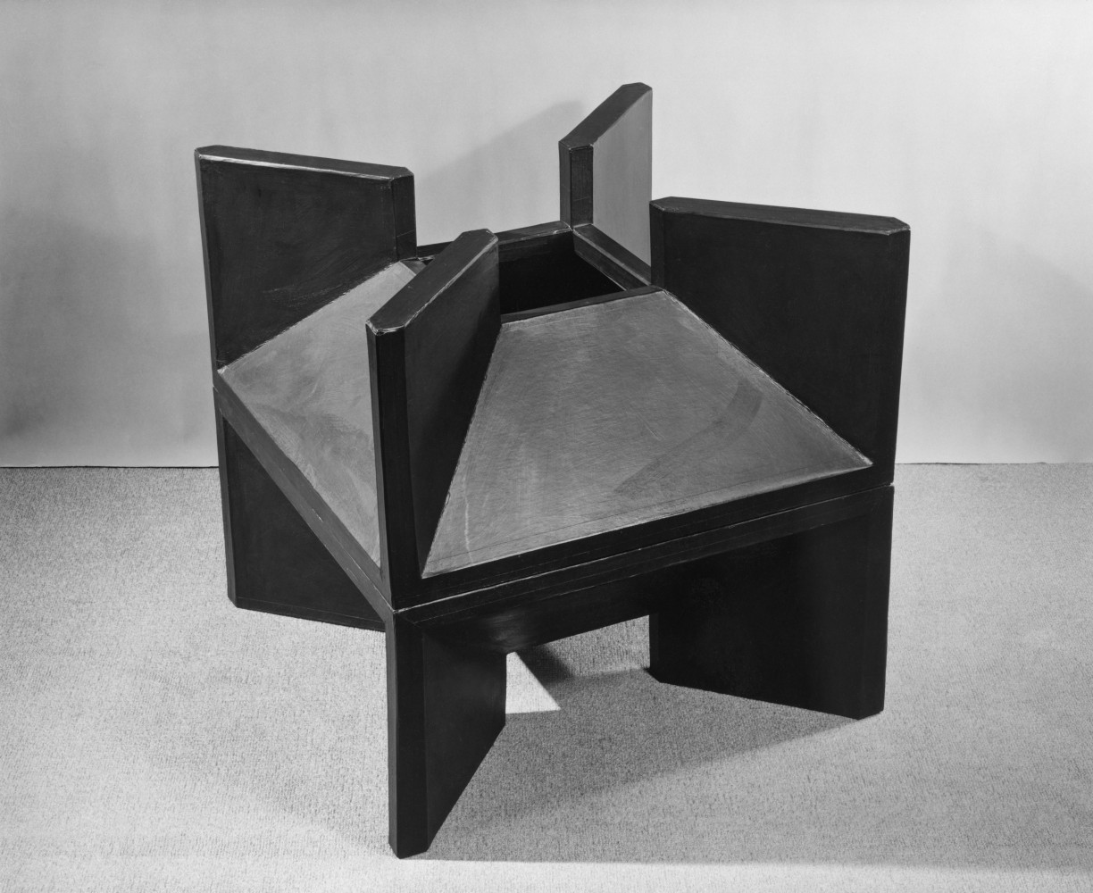 Poster board and paper, painted black
22 &amp;times; 22 &amp;times; 22 in. (55.9 &amp;times; 55.9 &amp;times; 55.9 cm)