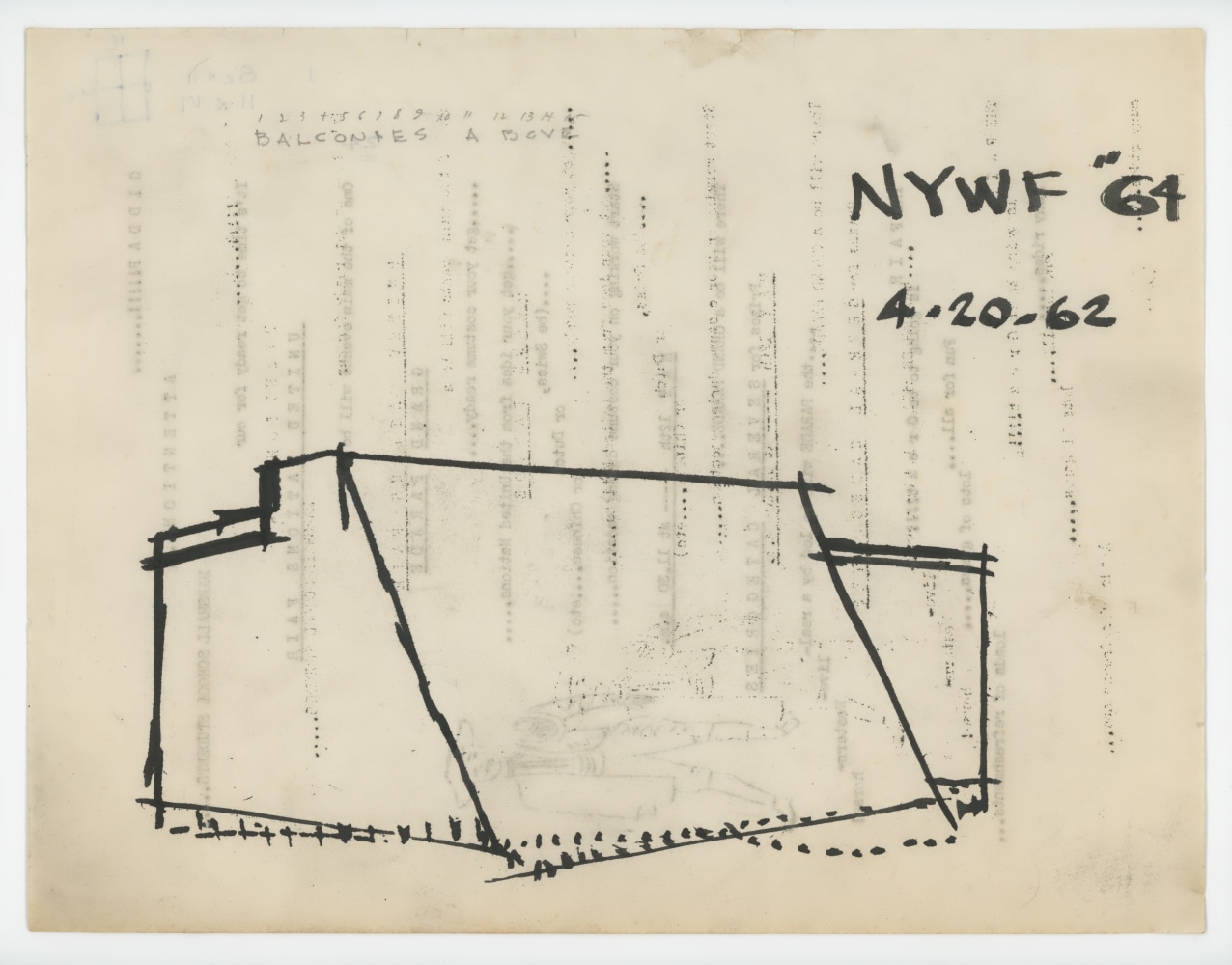 Sketch (New York World&amp;#39;s Fair 1964), ink and graphite on paper
8 1/2 &amp;times; 11 in. (21.6 &amp;times; 27.9 cm)