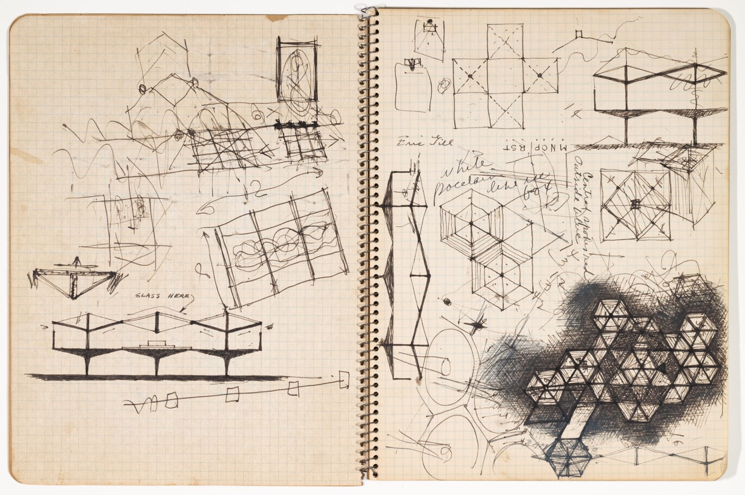Pages from Sketchbook #52, ink on gridded paper
10 3/8 &amp;times; 8 in. (26.4 &amp;times; 20.3 cm), each page