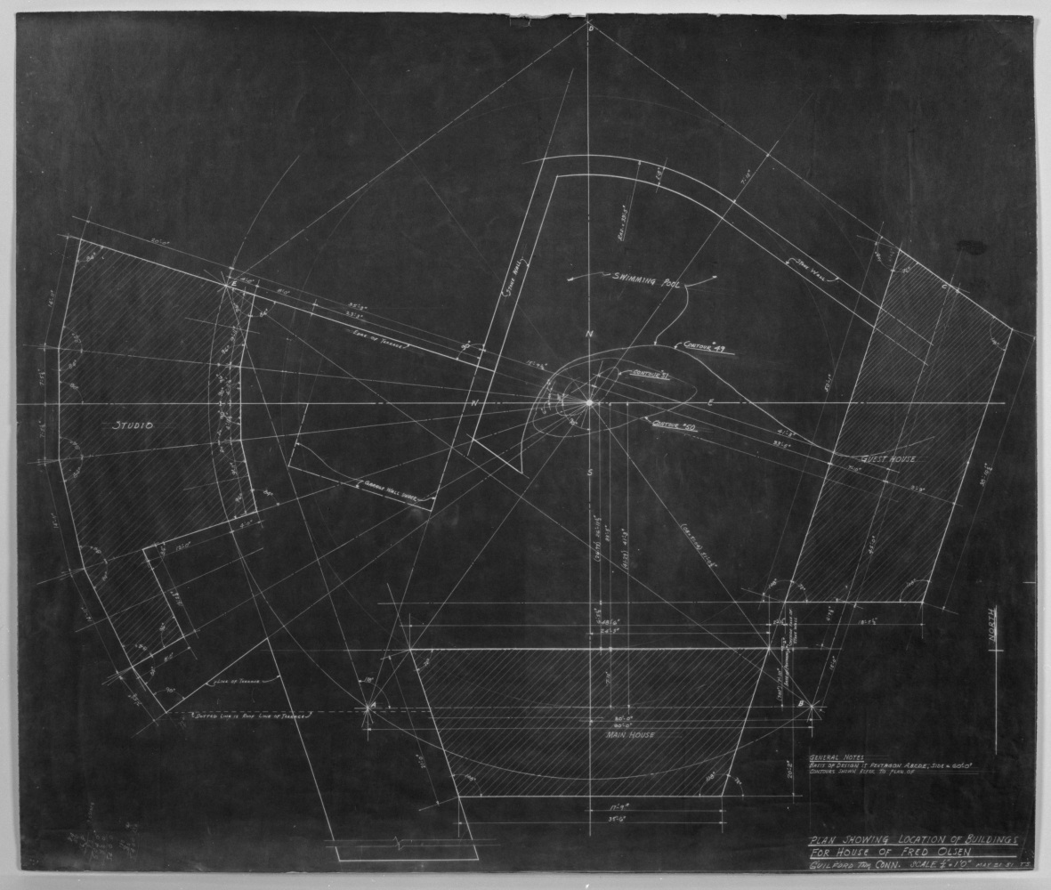 Site plan, blackprint
14 1/4 &amp;times; 16 7/8 in. (36.2 &amp;times; 42.9 cm)