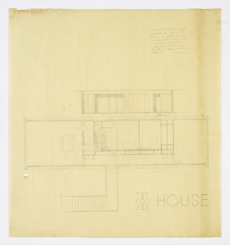 Plan, graphite on tracing paper
20 &amp;times; 18 5/8 in. (50.8 &amp;times; 47.3 cm)