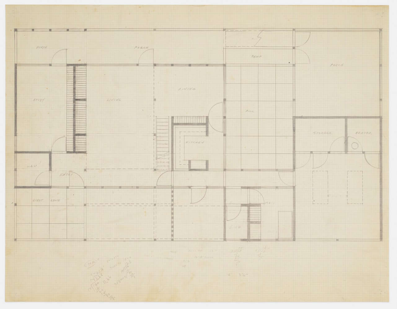 Plan, graphite on gridded paper
17 &amp;times; 22 in. (43.2 &amp;times; 55.9 cm)