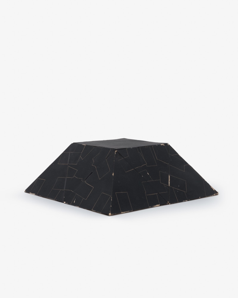 Card stock, painted black
3 &amp;times; 8 &amp;times; 8 in. (7.6 &amp;times; 20.3 &amp;times; 20.3 cm)