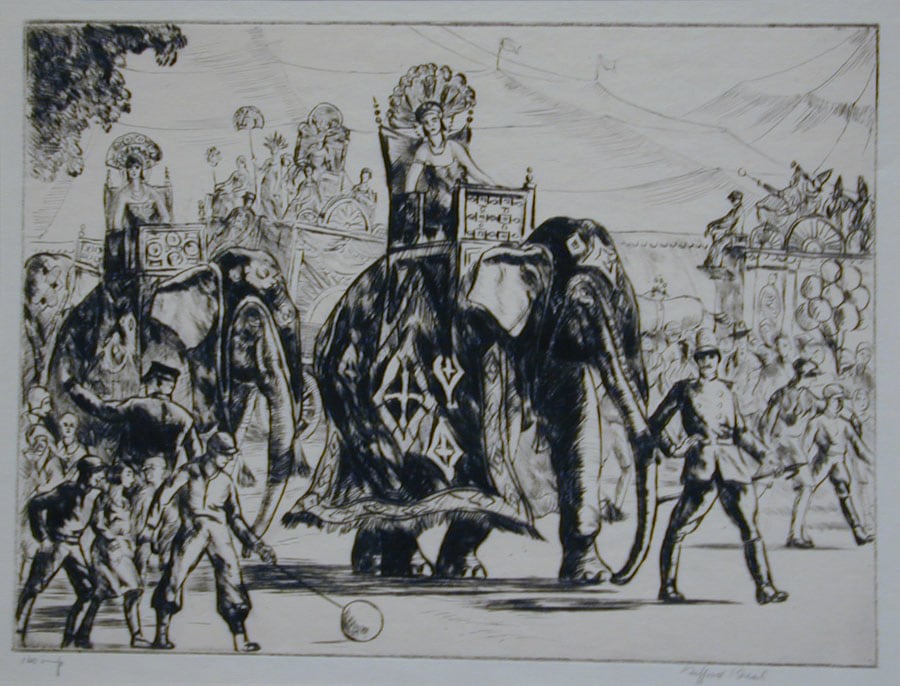 Gifford Beal (1879&amp;ndash;1956)

Circus Parade, 1929

Etching

8.75 x 12 inches (22.2 x 30.5 cm)