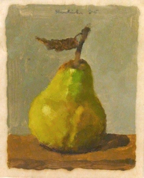 print by Robert Kulicke of a green pear