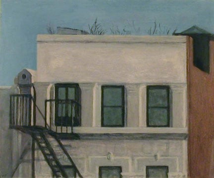 small view of a white building rooftop