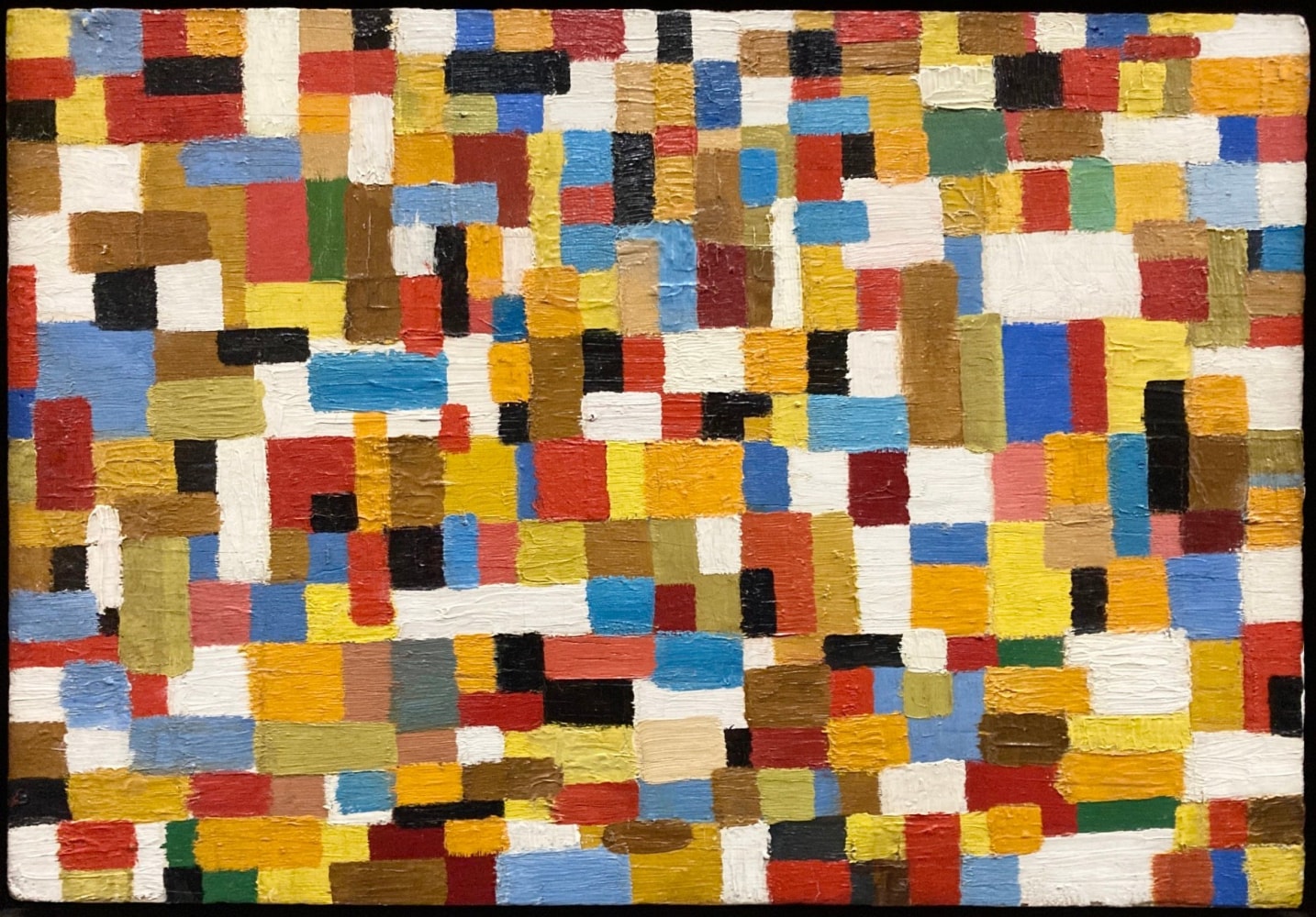 abstraction in many colors made up of lots of little rectangles