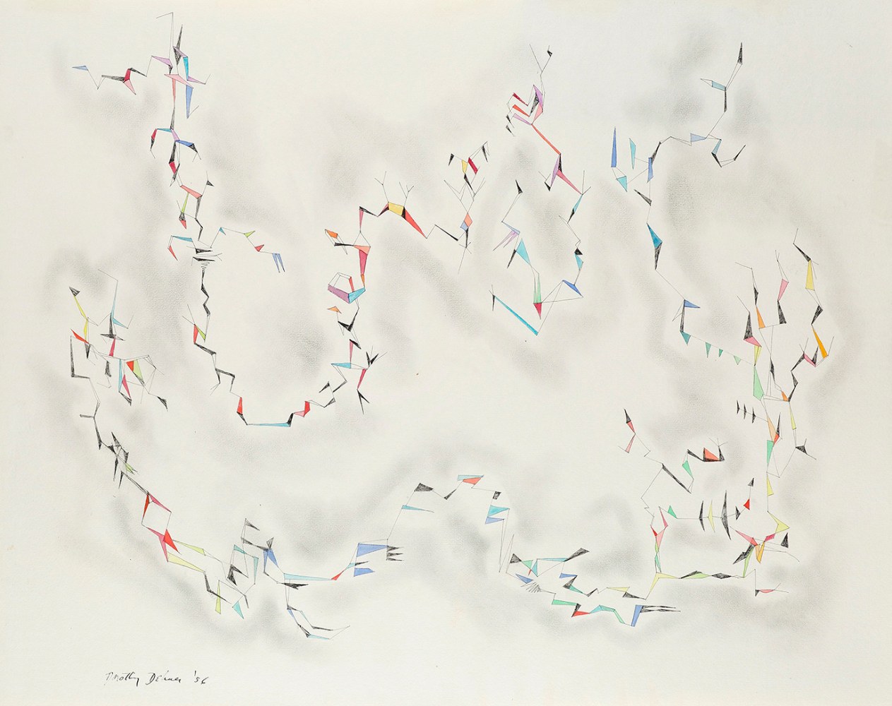 abstract watercolor of birds