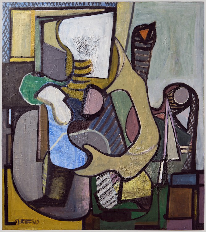 abstract painting by Judith Rothschild of a figure