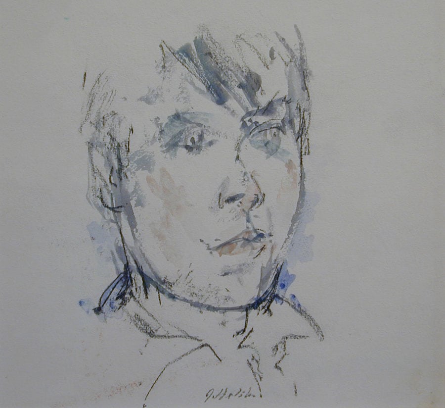 watercolor of a boy's head