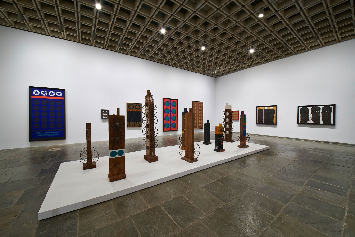 Installation view of Robert Indiana: Beyond LOVE, Whitney Museum of American Art, New York, September 26, 2013&amp;ndash;January 5, 2014. Photo: Tom Powel Imaging