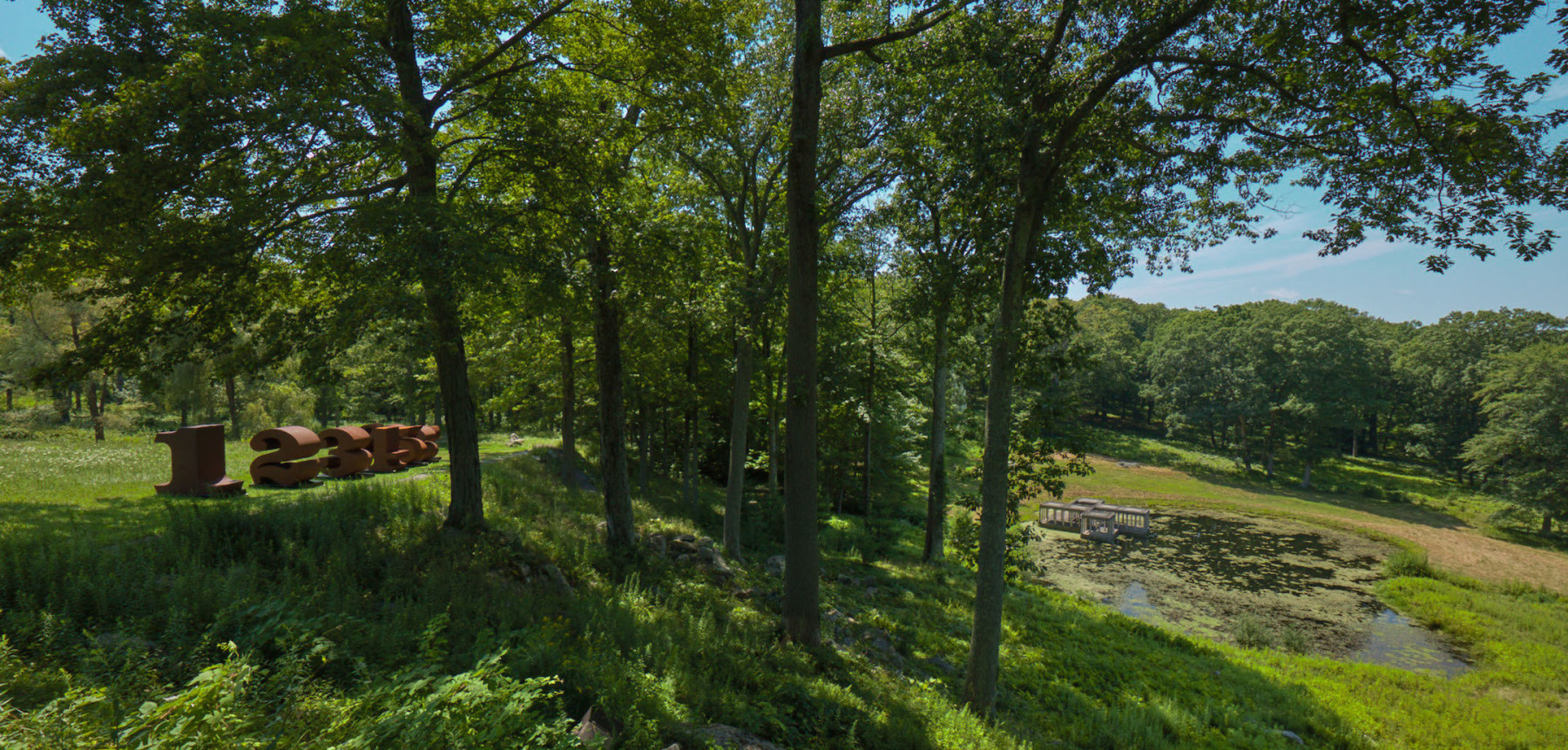ONE Through ZERO (The Ten Numbers), 1980&amp;ndash;2003, at the Glass House, 2017. Photo: Tom Powel Imaging; Artwork: &amp;copy; The Robert Indiana Legacy Initiative/Artists Rights Society (ARS), NY