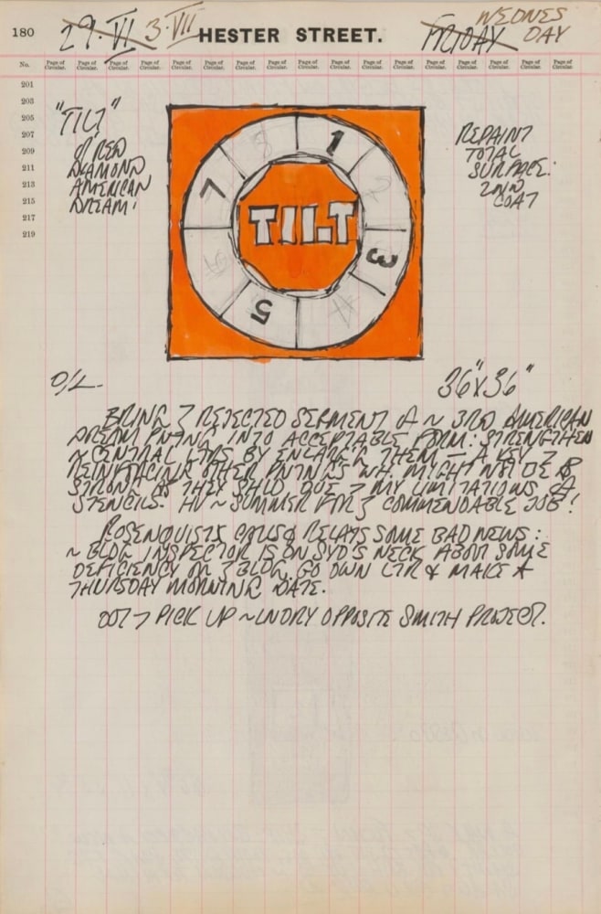 Journal page for July 3, 1962, with a color sketch of a Tilt panel