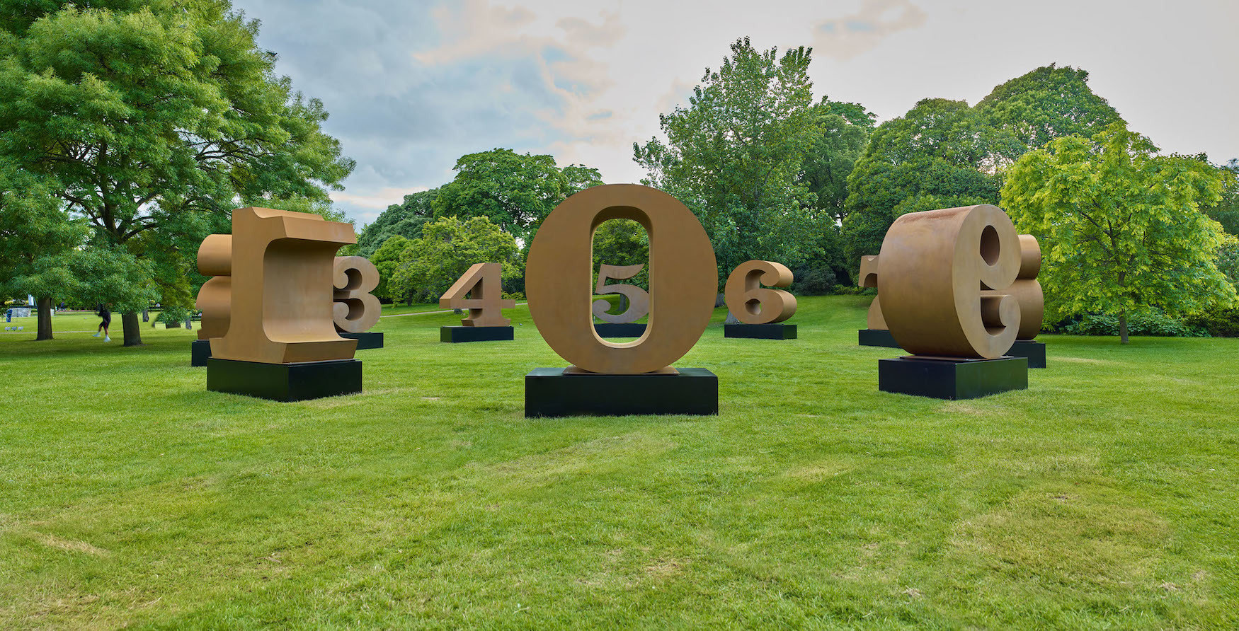Installation view of ONE Through ZERO (The Ten Numbers), Frieze Sculpture, 2019