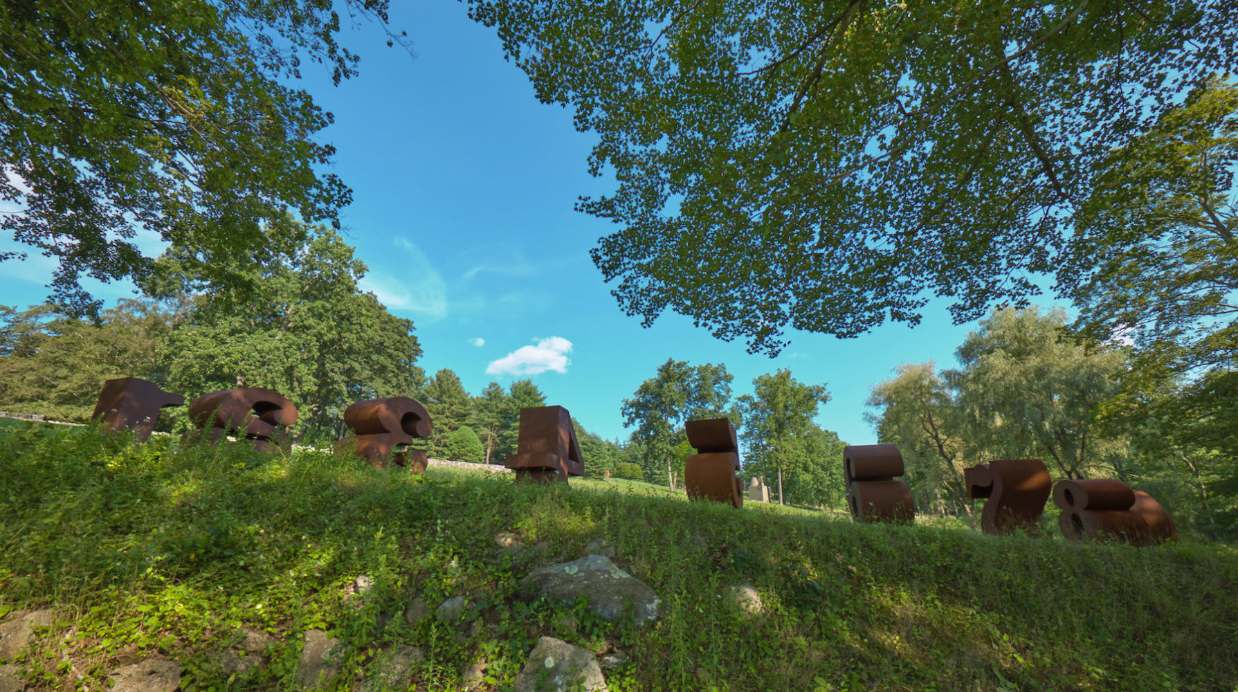 ONE Through ZERO (The Ten Numbers), 1980&amp;ndash;2003, at the Glass House, 2017. Photo: Tom Powel Imaging; Artwork: &amp;copy; The Robert Indiana Legacy Initiative/Artists Rights Society (ARS), NY