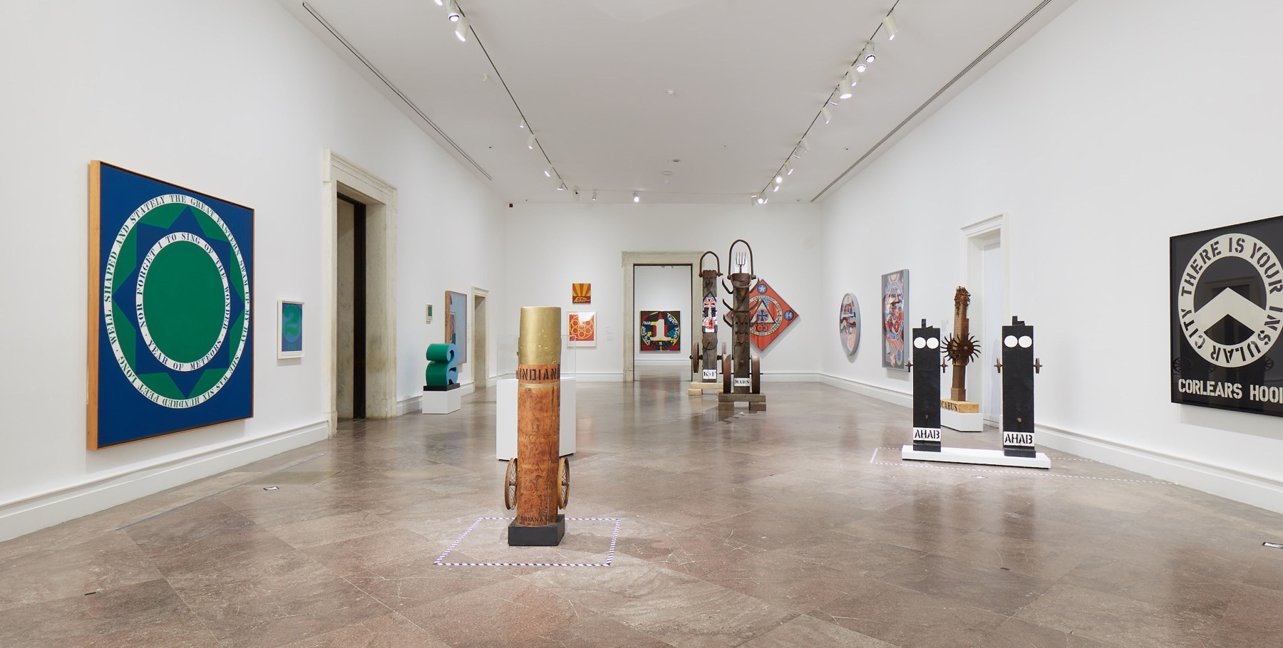Installation view of Robert Indiana: A Sculpture Retrospective, Albright-Knox Art Gallery, Buffalo, June 16&amp;ndash;September 23, 2018. Photo: Tom Powel Imaging