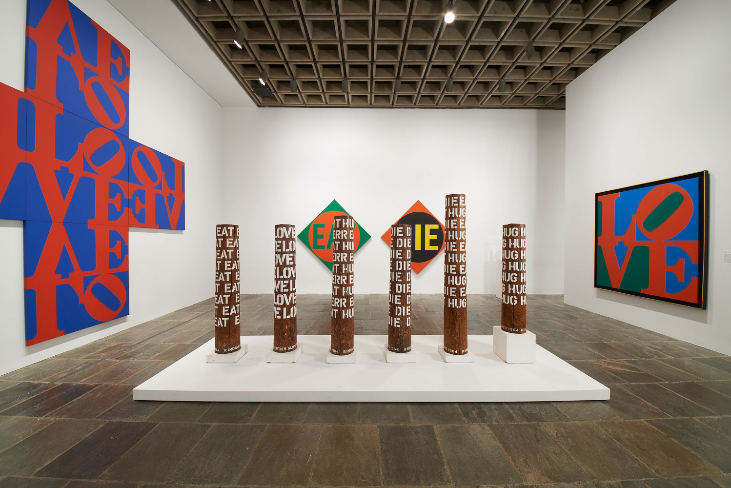 Installation view of Robert Indiana: Beyond LOVE, Whitney Museum of American Art, New York, September 26, 2013&amp;ndash;January 5, 2014. Photo: Tom Powel Imaging