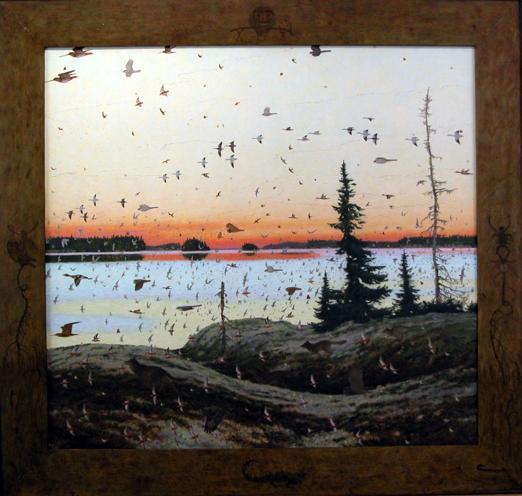 Nin Minodashimin, 2006, oil on linen, 36 1/2 x 38 1/2 inches