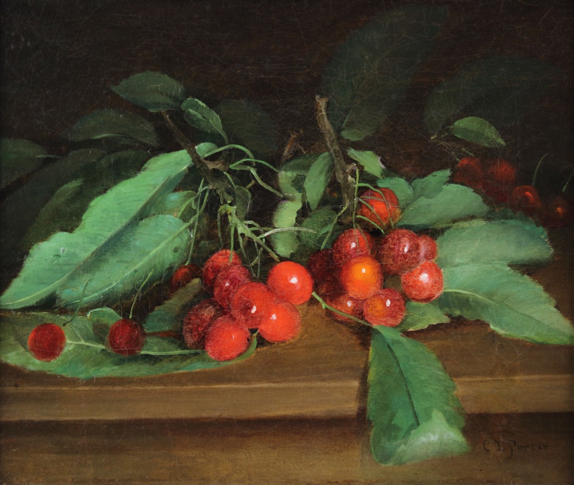 Cherries, c. 1885, oil on canvas, 10 1/2 x 13 inches