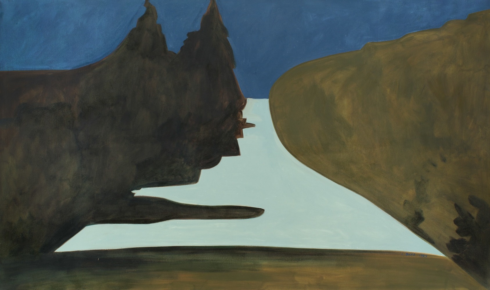 Hathorne Point Road by Moonlight, 1992-93, oil on linen, 46 x 78 inches