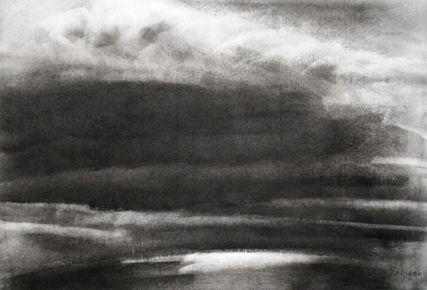 Emily Nelligan,&amp;nbsp;6 Oct 08 (2),&amp;nbsp;2008, charcoal on paper, 7 1/4 x 10 1/2 inches