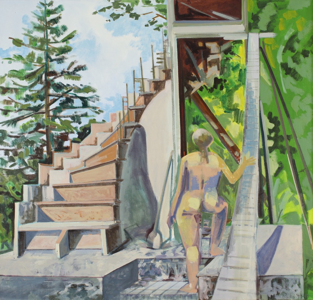 Step Ruin with Figure, 1997-2001, oil on linen, 40 3/4 x 40 3/4 inches