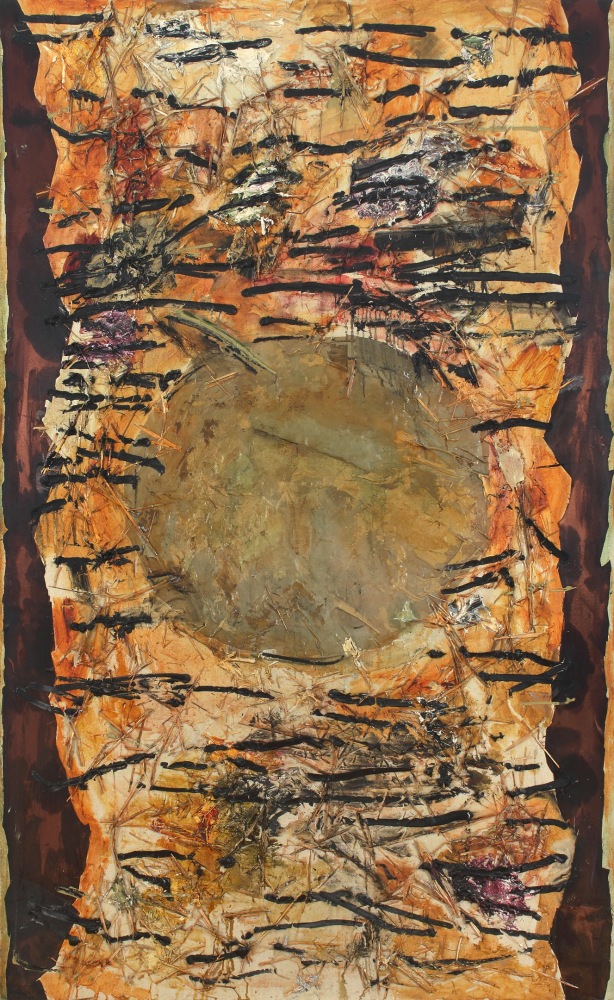 Black Time, 1992, mixed media on linen, 78 x 48 inches