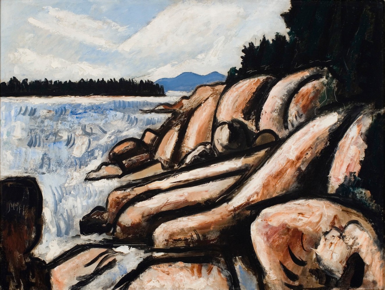 Marsden Hartley, City Point, Vinalhaven, 1937-1938, oil on academy board, 18 x 24 inches