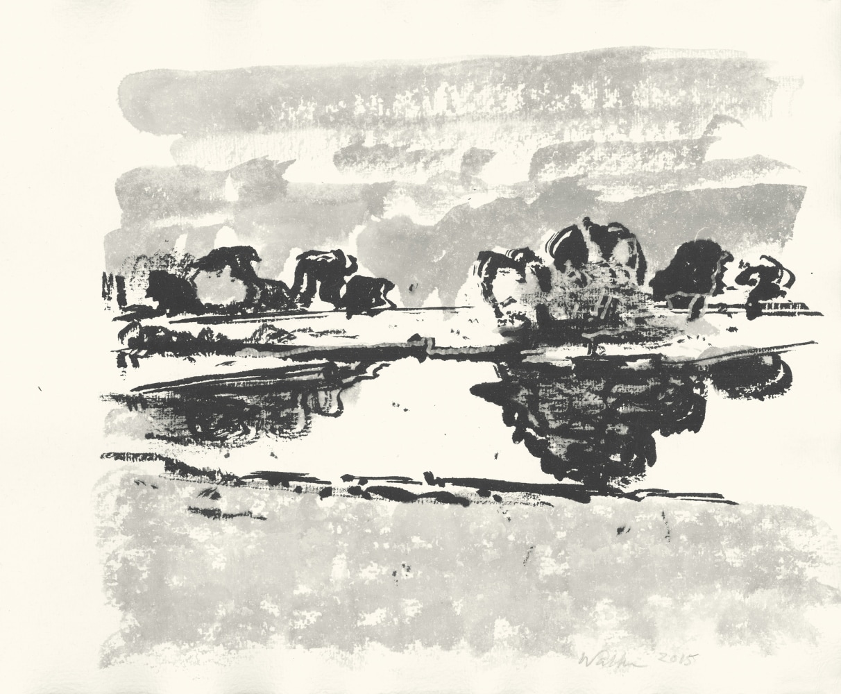 John Walker, Untitled, 2015, ink and mixed media on paper, 12 x 14 inches