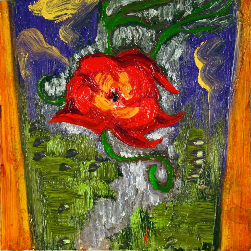 Summer Flower #2, 2008, oil on panel, 9 3/4 x 9 3/4 inches