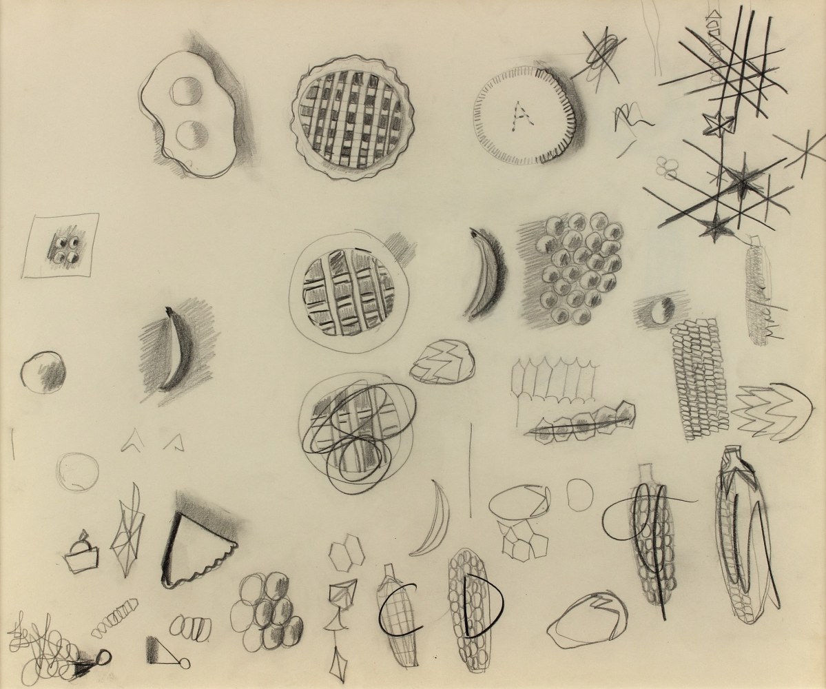 Study for le Bonne Table, n.d., pencil on paper, 16 3/4 x 14 inches