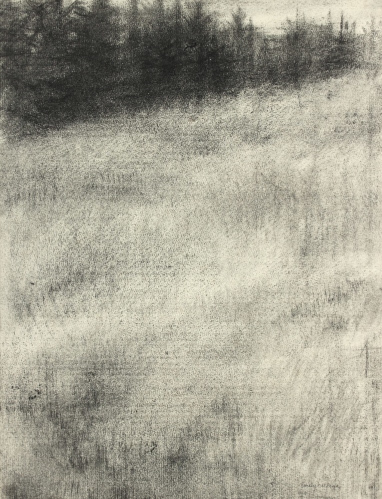 Untitled, c. 1975, charcoal on paper, 13 1/4 x 10 inches
