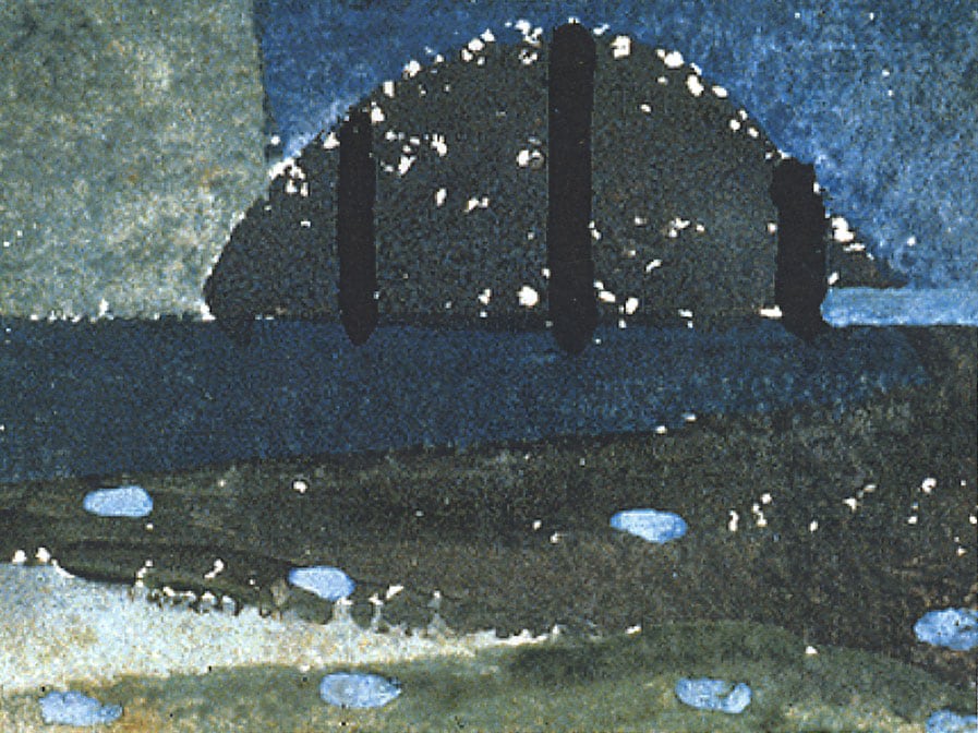 Untitled from Sketchbook &amp;quot;E&amp;quot;, c. 1940-46, watercolor and gouache on paper, 3 x 44 inches