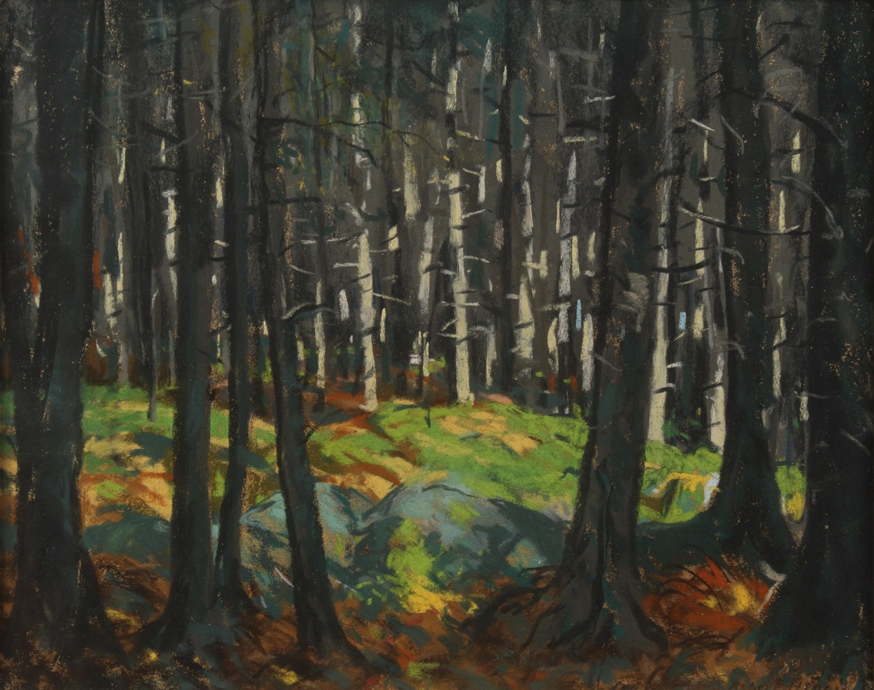 Robert Henri, Sunlight in the Woods, 1918, pastel on paper, 15 1/4 x 19 inches