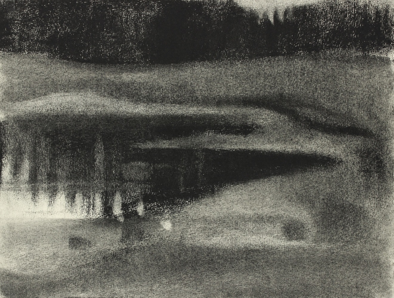 Untitled, before 1975, charcoal on paper, 10 x 13 1/4 inches