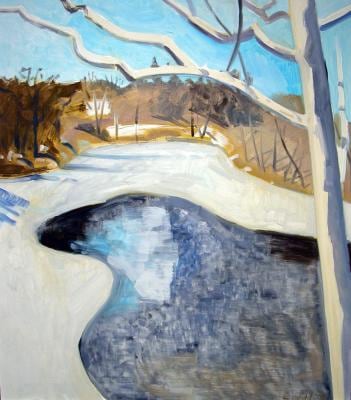 Another Pond Shape, 2005, oil on Masonite, 18 x 16 inches