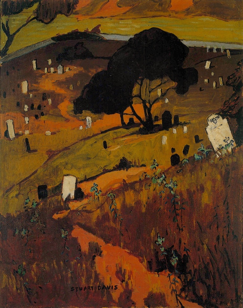 Stuart Davis, Graveyard on the Dunes - Provincetown, 1913, oil on canvas, 38 x 30 inches