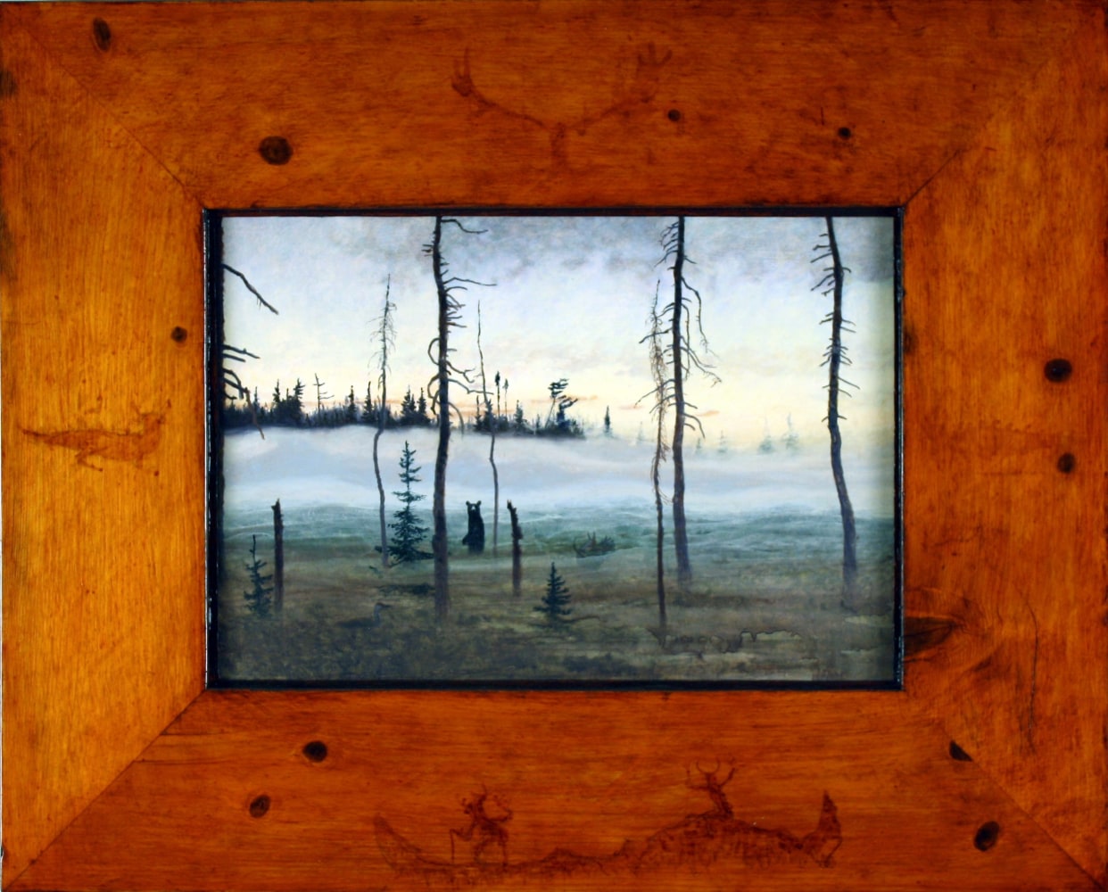Mamakadakamig, 2009, oil on board, 15 1/4 x 18 3/4 inches,&amp;nbsp;including artist&amp;#39;s hand painted frame