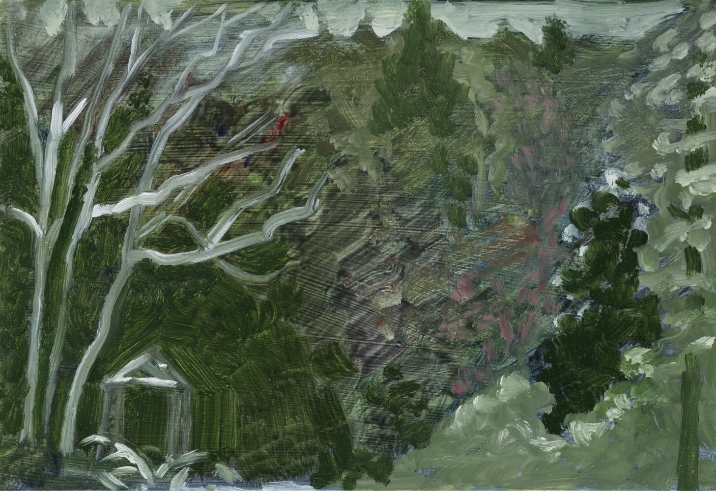 Painting of a garden from a distance