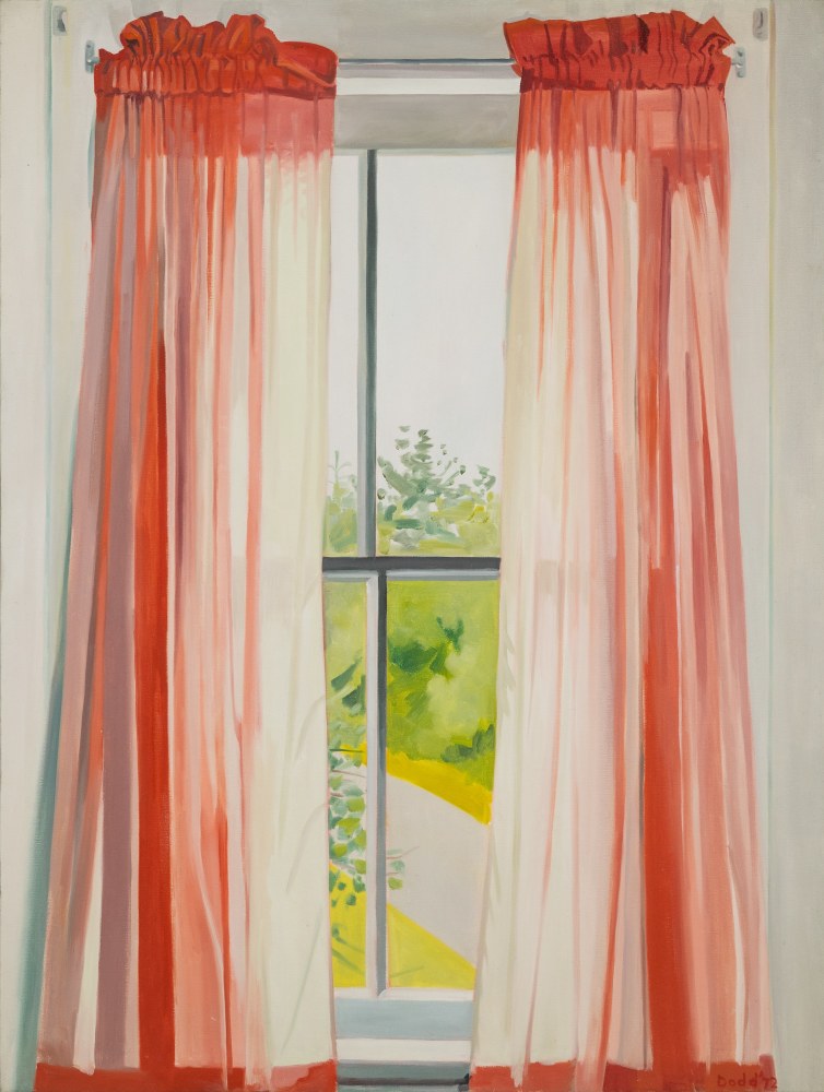 Day Window - Red Curtain, 1972, oil on linen, 48 x 36 inches