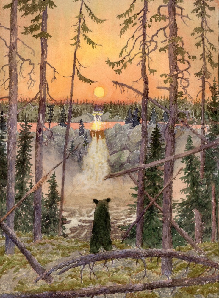 Inaadiziwin, 2025, watercolor on paper, 12 3/16 x 9 1/16 inches