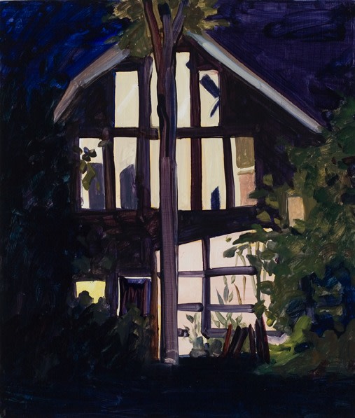 Elizabeth O&amp;#39;Reilly,&amp;nbsp;John &amp;amp; Nancy&amp;#39;s Southold, 2007, oil on Masonite, 10 x 11 inches