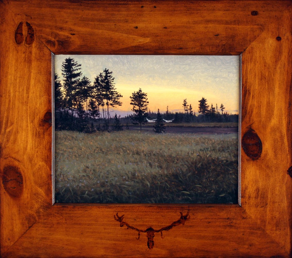 Wabisi Sagaigan, 2009, oil on board, 16 7/8 x 19 3/4 inches,&amp;nbsp;including artist&amp;#39;s hand painted frame