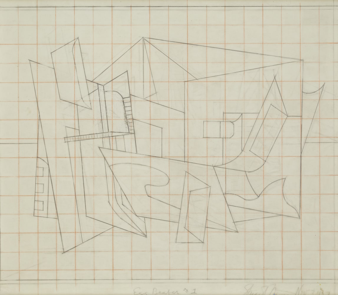 Stuart Davis, (Study for &amp;quot;Egg Beater No. 1&amp;quot;), 1927, graphite and orange crayon (grid) on paper, 14 3/8 x 18 inches