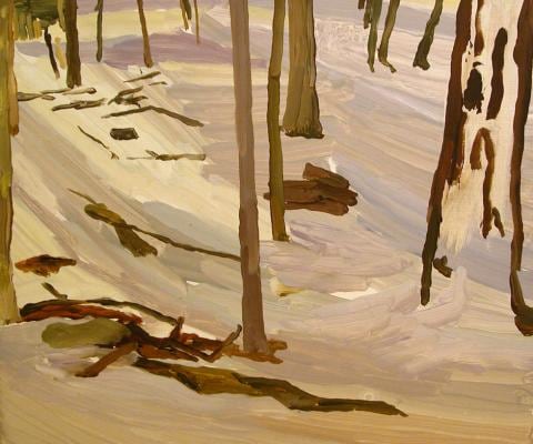 Snow and Sun, 2005, oil on Masonite, 13 x 15 1/2 inches