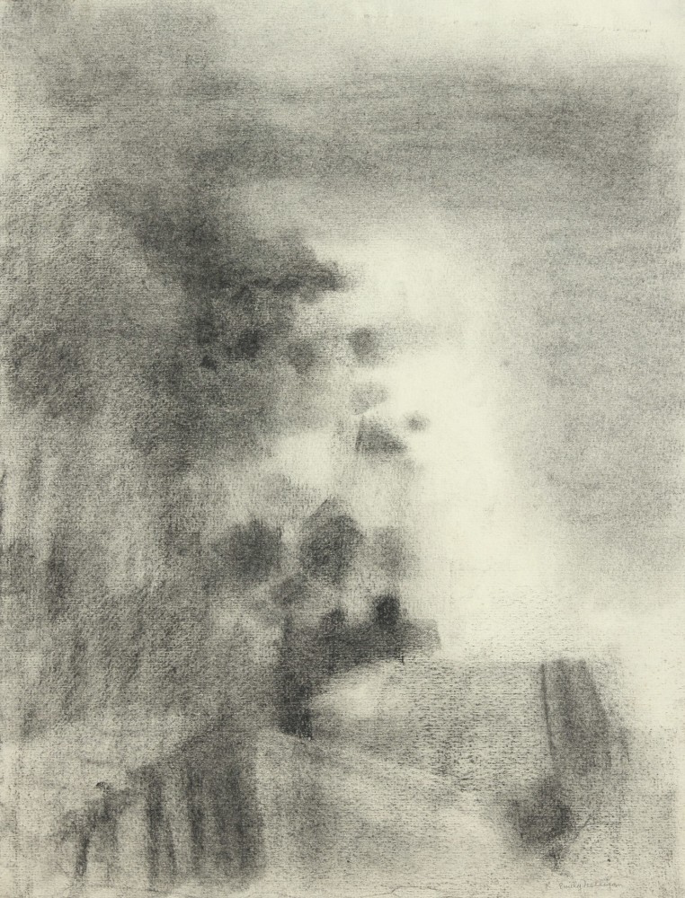 New Hampshire Landscape #2, charcoal on paper, 13 1/8 x 10 1/8 inches