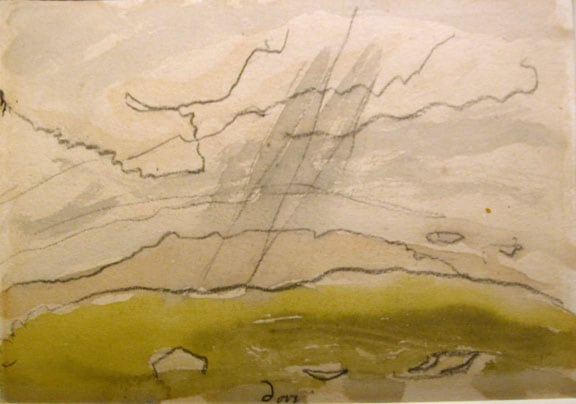 Study for Sun Drawing Water, 1933, watercolor and graphite on paper, 5 x 7 inches&amp;nbsp;